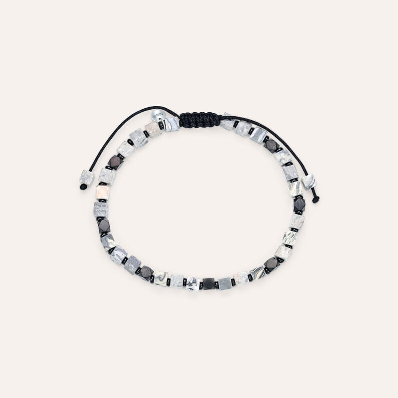 Bracciale Man Code Acciaio Antracite Labradorite - Spannringe Herren | OROVIVO