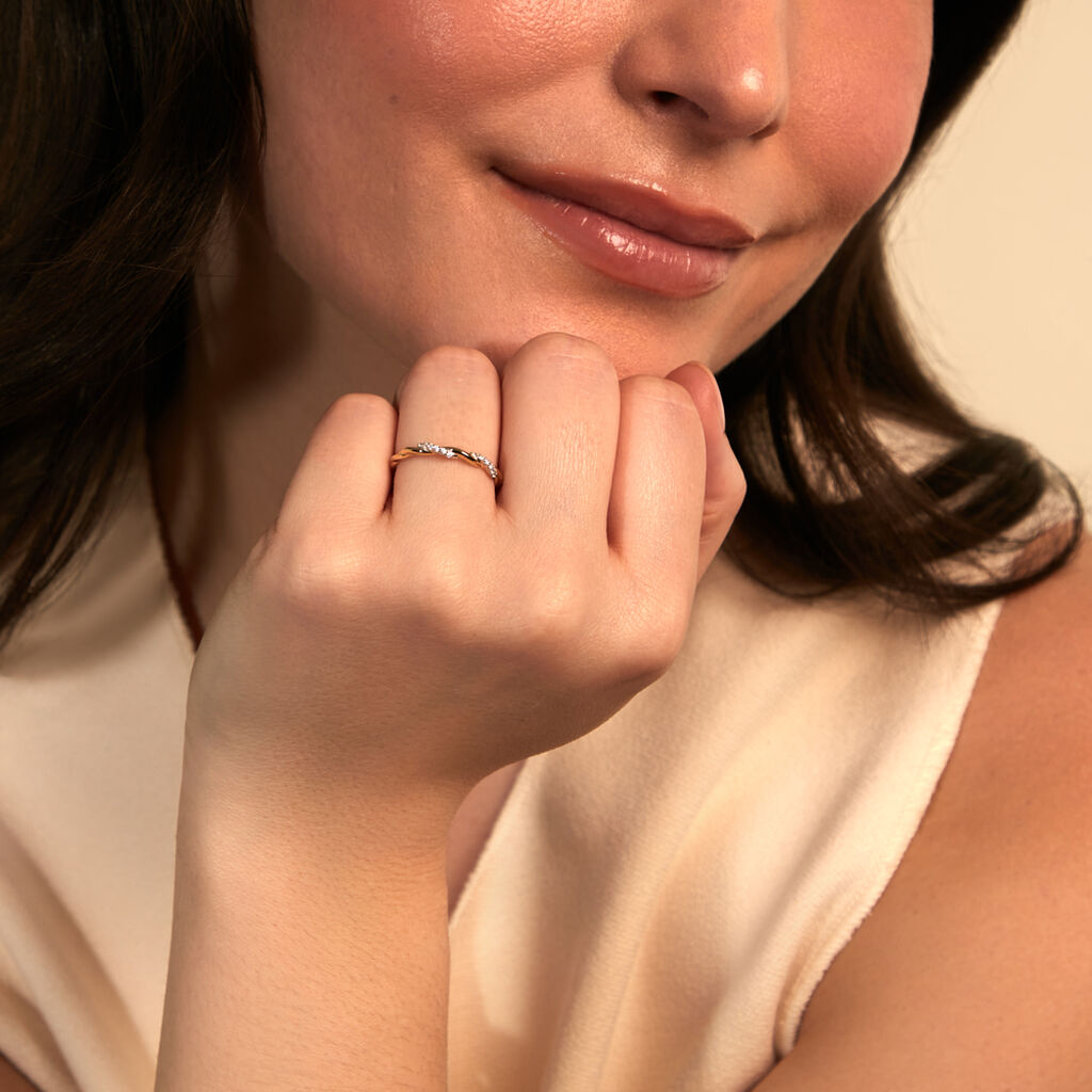 FRANZI Damen Ring Gold 333 (8 Karat) Andere Steine Wei&szlig;