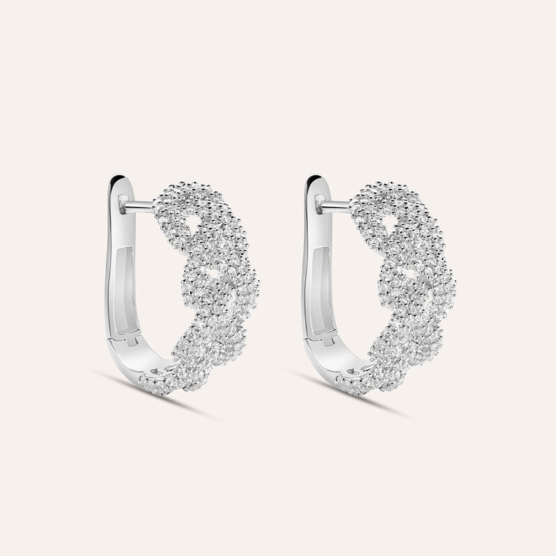 Orecchini A Cerchio Silver Shine Argento Rodiato Cubic Zirconia - Spannringe Damen | OROVIVO