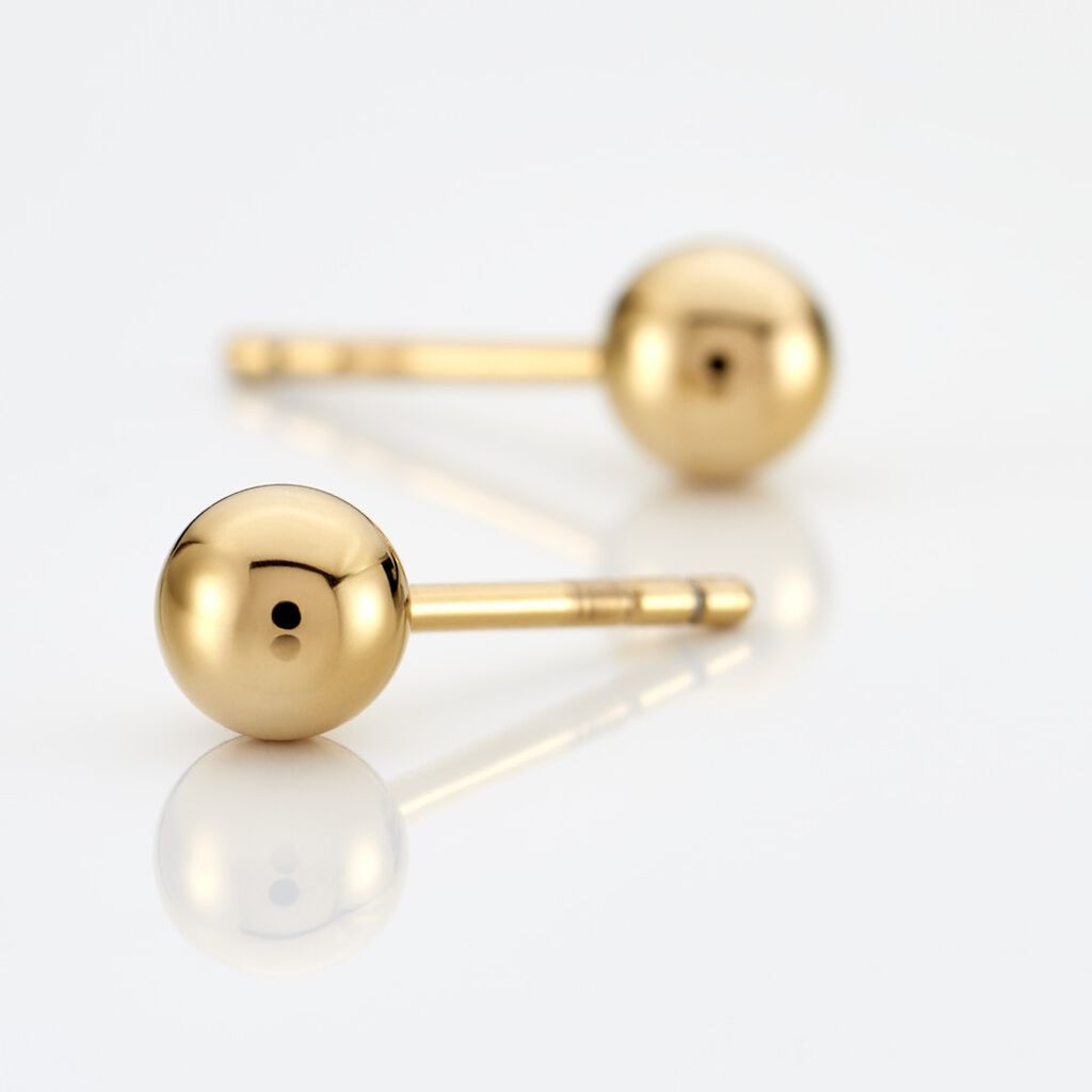 Damen Ohrstecker Titan vergoldet Ohne Stein Ball Eunice 5,00mm  - Ohrstecker Damen | OROVIVO