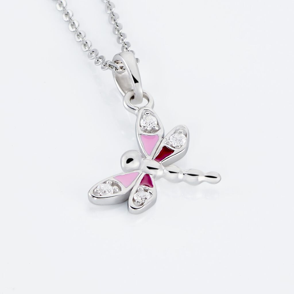 TUVA Kinder Collier Silber 925 Zirkonia Wei&szlig; Libelle