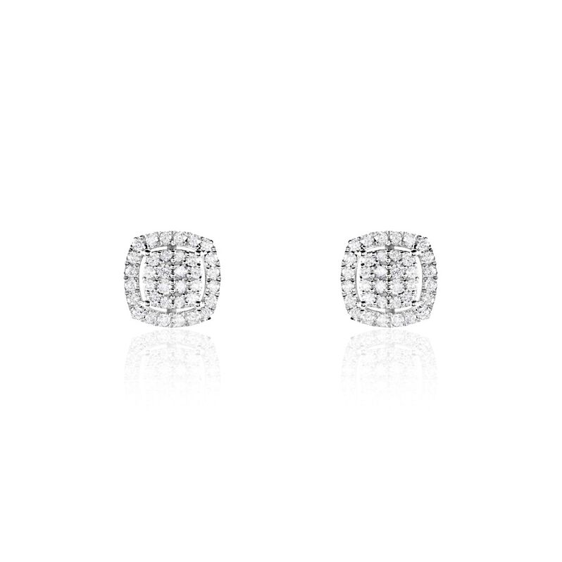 Boucles D'oreilles Puces Or Weiss Naveen Diamants Synthétiques - Spannringe Damen | OROVIVO