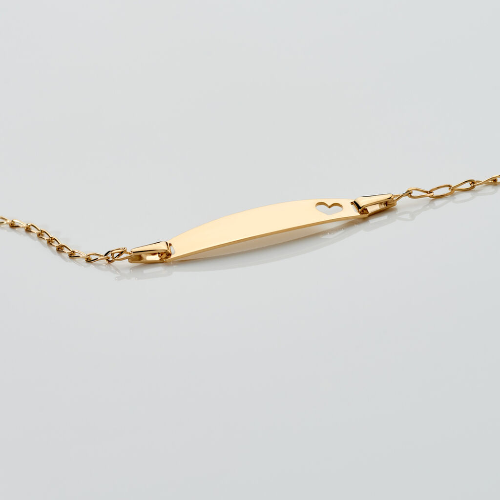 AMINE Kinder ID Armband Gold 375 (9 Karat) Herz B 0,71 mm