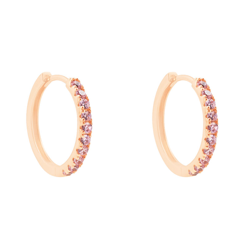 Orecchini A Cerchio Silver Rainbow Argento Rosa Cubic Zirconia - Spannringe Damen | OROVIVO