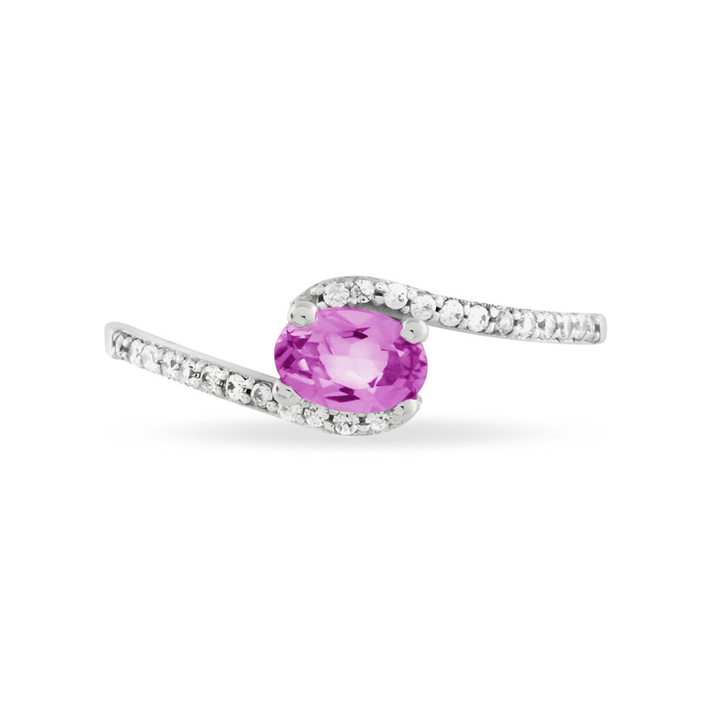 Bague Loriane Or Blanc Topaze Et Oxyde De Zirconium - Spannringe Damen | OROVIVO