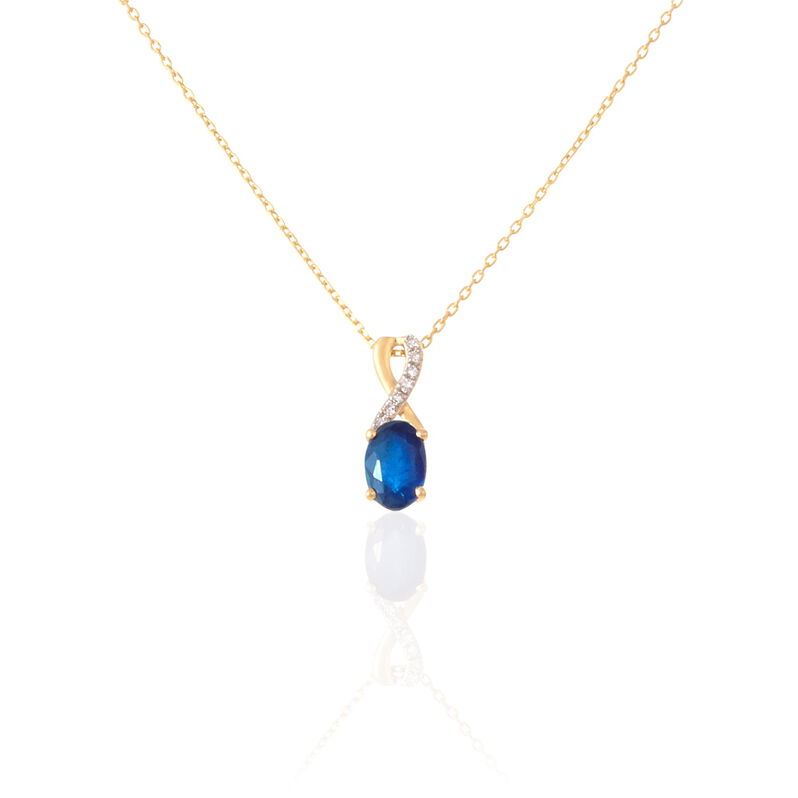 Collier Nicole Or Jaune Saphir Diamant - Spannringe Damen | OROVIVO