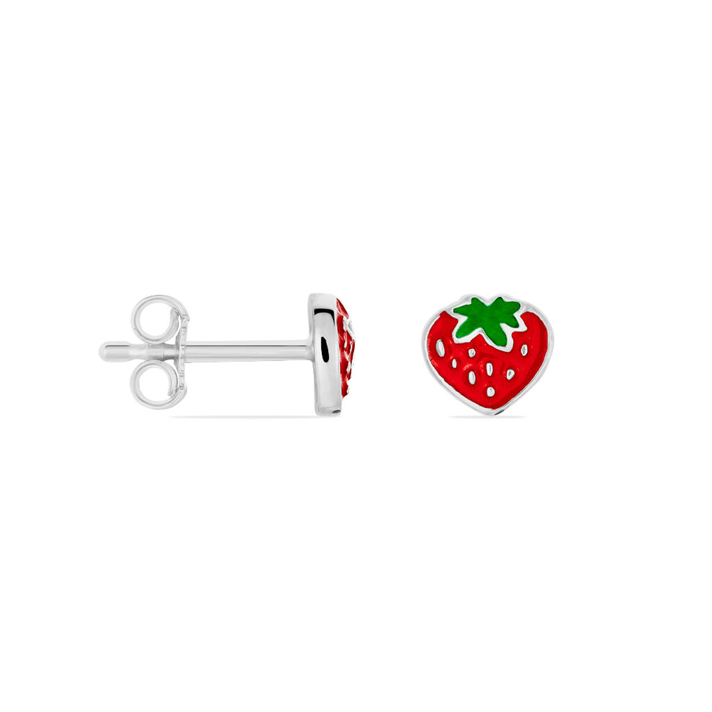 Kinder Ohrstecker Silber 925 Erdbeere - Ohrstecker Kinder | OROVIVO