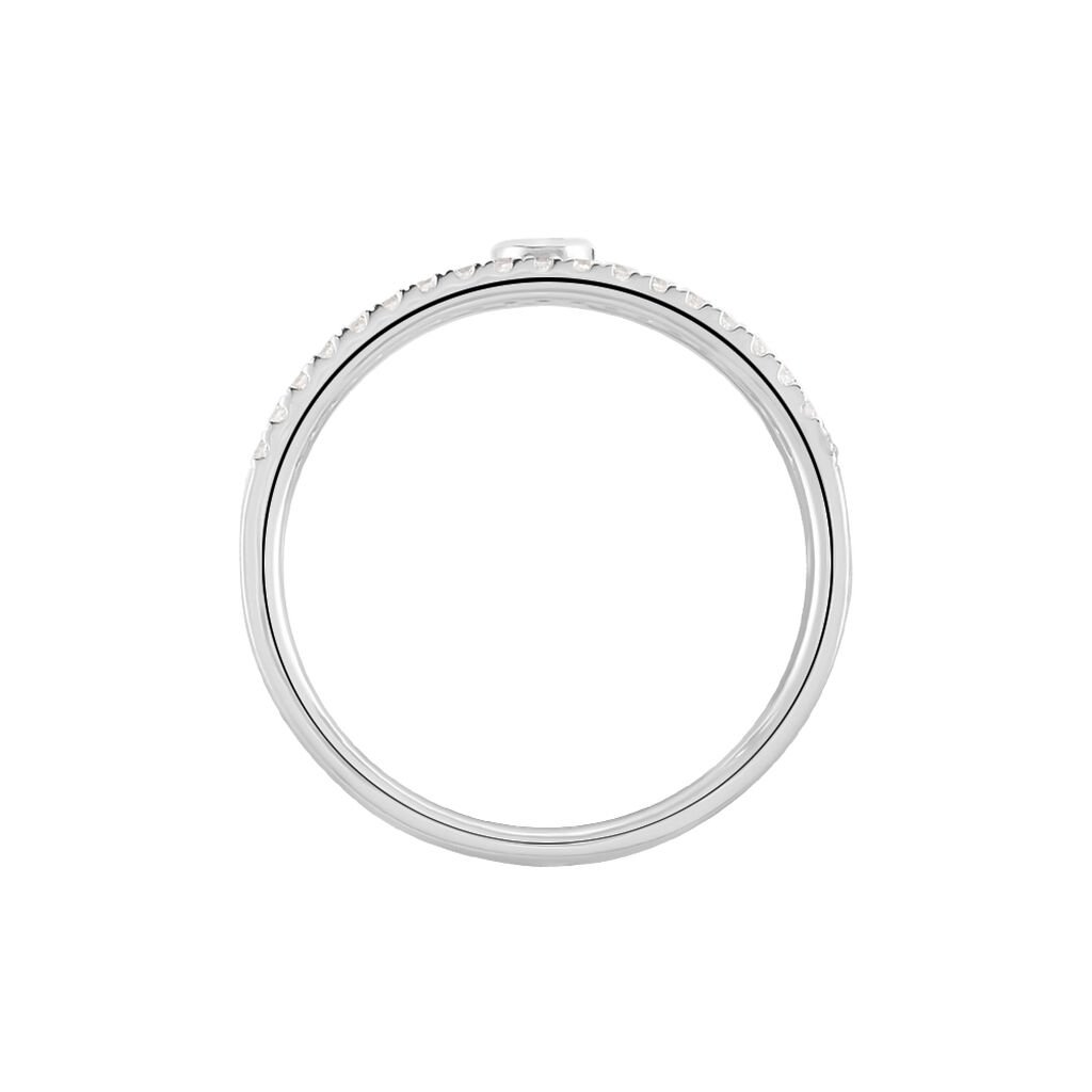 LAURA Damen Ring Wei&szlig;gold 375 (9 Karat) Zirkonia Wei&szlig; 0,21 ct