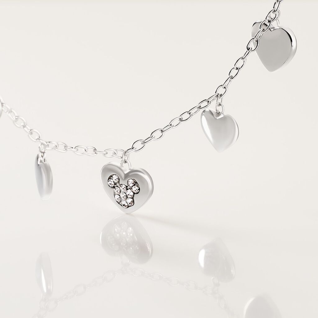 Damen Collier Edelstahl Kristall Weiß Fantasiecharakter Minnie Heart - Halsketten Damen | OROVIVO