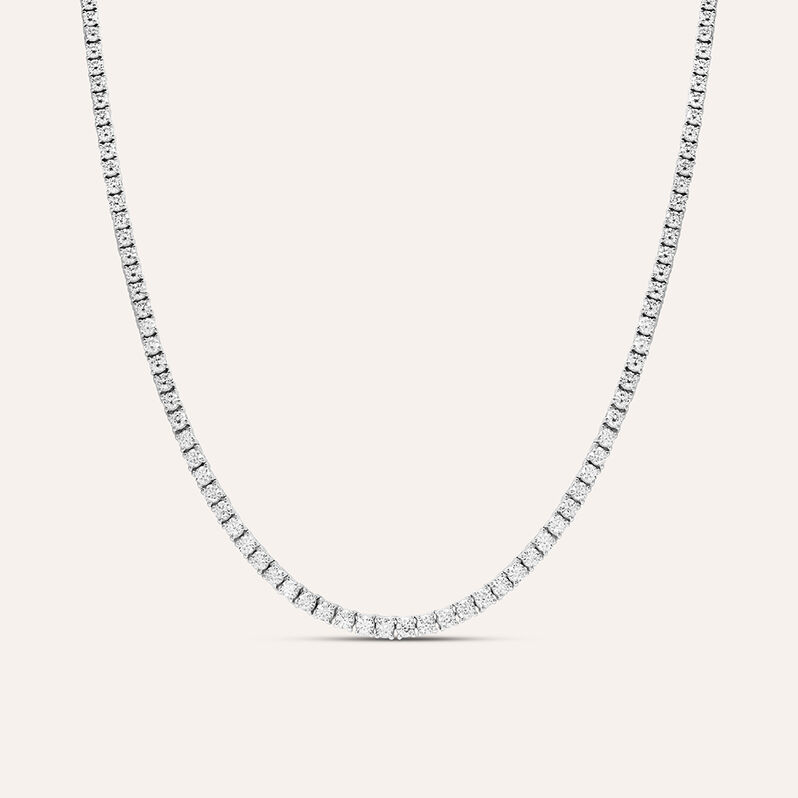 Collana Tennis Diamade Oro Bianco Diamante Lab-Grown - Spannringe Damen | OROVIVO