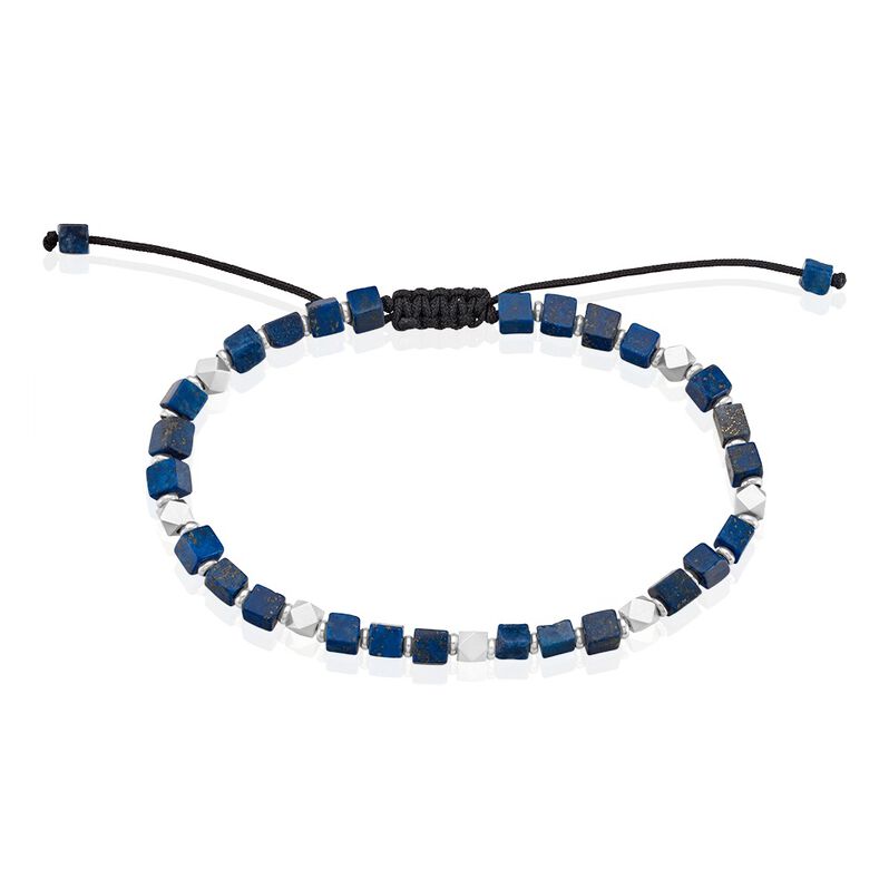 Bracelet Cusco Acier Weiss Lapis Lazuli - Spannringe Herren | OROVIVO
