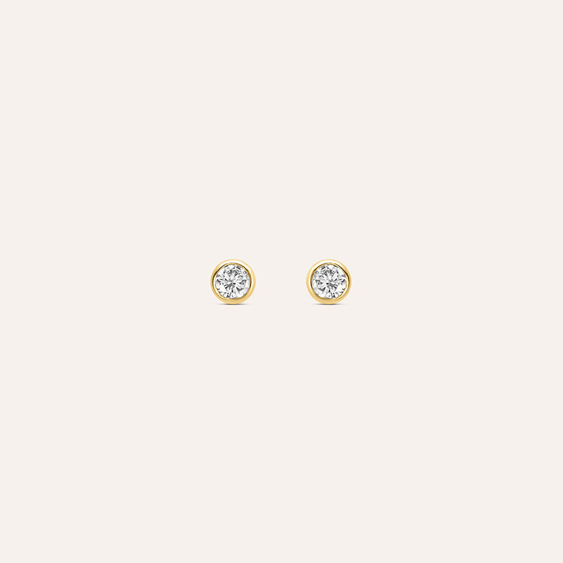 Orecchini Lobo Punto Luce Bon Ton Oro Giallo Cubic Zirconia - Spannringe Damen | OROVIVO
