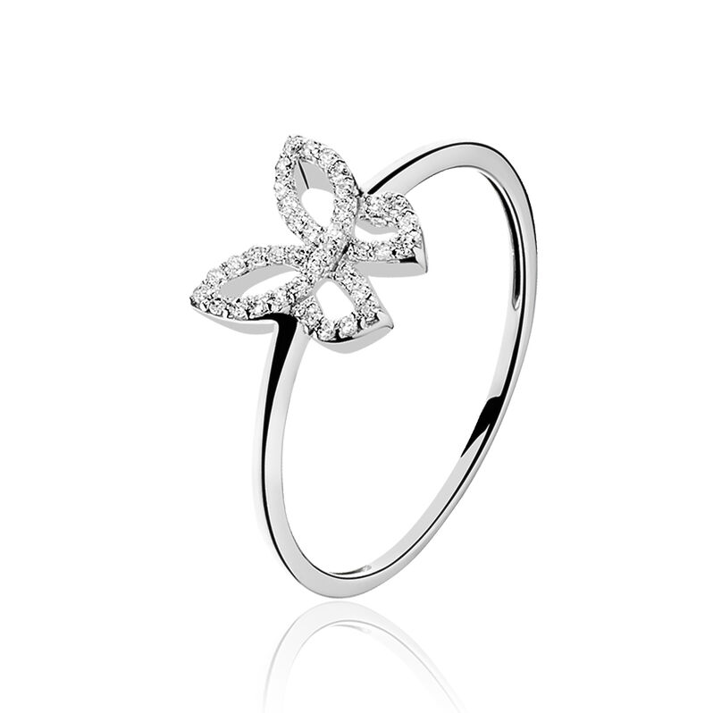 Bague Or Blanc Oxyde De Zirconium - Spannringe Damen | OROVIVO