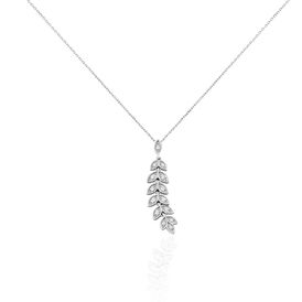 Damen Halskette Weißgold 375 Zirkonia - Ketten mit Anhänger Damen | OROVIVO