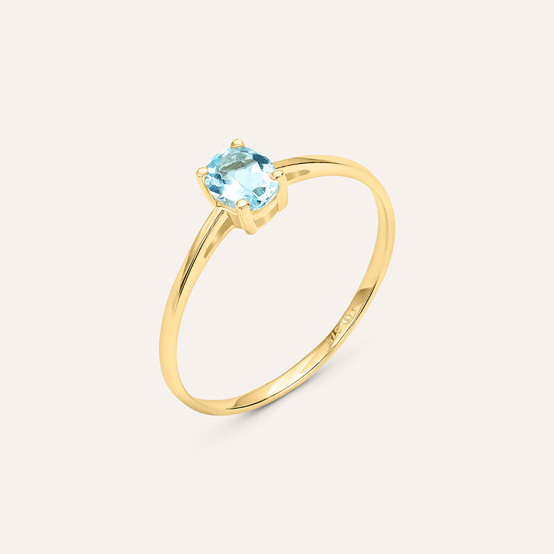 Anello Solitario Amélie Oro Giallo Topazio - Spannringe Damen | OROVIVO