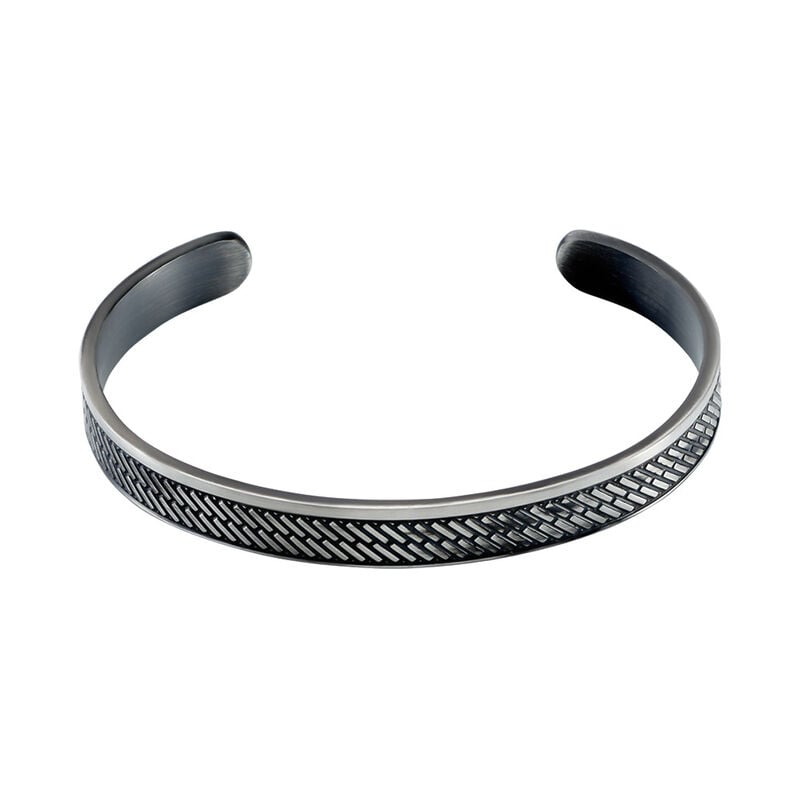 FABIAN Herren Armreif / Armspange Edelstahl Schwarz - Armb&auml;nder Herren | OROVIVO