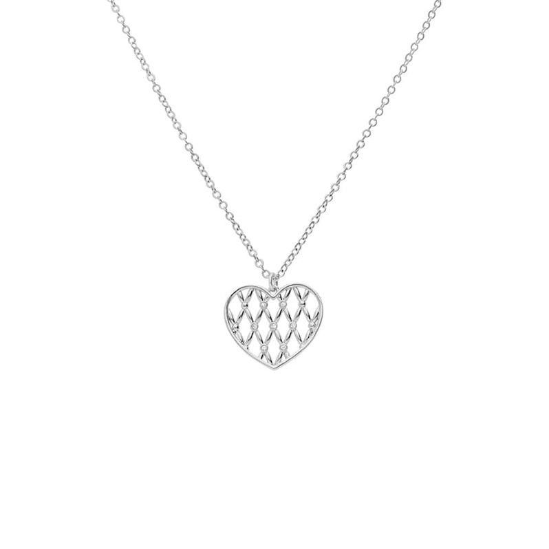 Collana in ottone rodiato con pendente cuore e brillanti - Spannringe Damen | OROVIVO