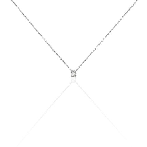 Damen Collier Weißgold 375 Diamant 0,06ct Ravenna 45cm - Halsketten Damen | OROVIVO