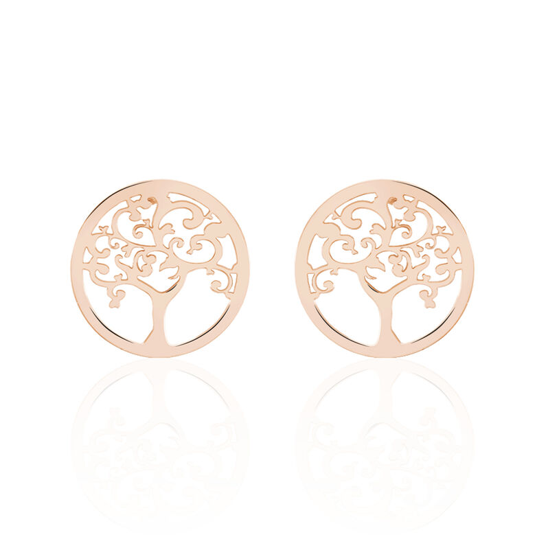 Boucles D'oreilles Rose Arbre De Vie - Spannringe Damen | OROVIVO
