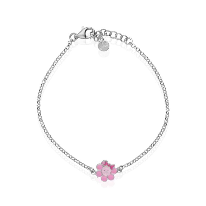 Bracciale in argento rodiato con simbolo fiore - Spannringe Damen | OROVIVO