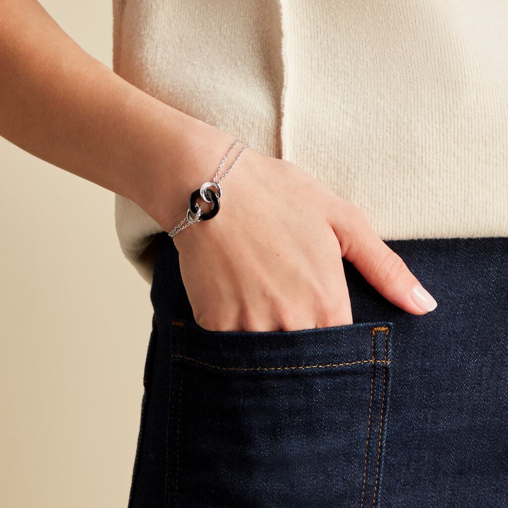 Bracelet Lou Argent  Et Ceramique - Spannringe Damen | OROVIVO