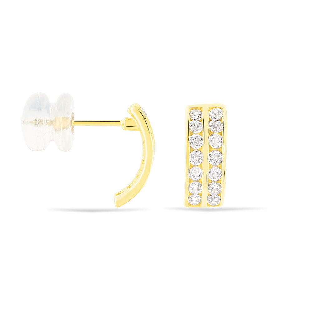 Damen Steckcreolen Gold 375 Zirkonia Jacoba - Creolen Damen | OROVIVO