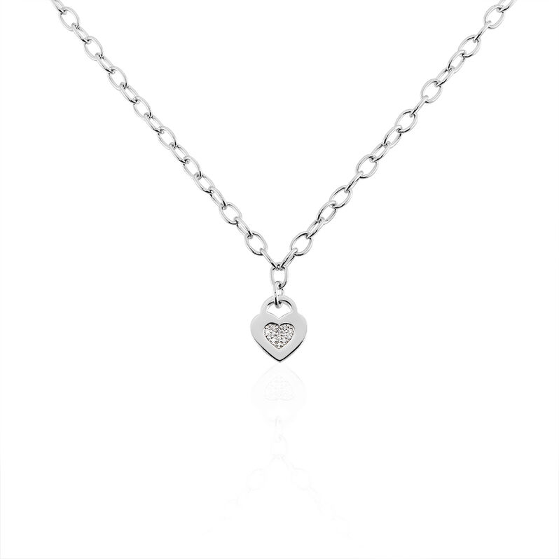 Collier Argent Dorote Cœur Cadenas Oxydes De Zirconium - Spannringe Damen | OROVIVO