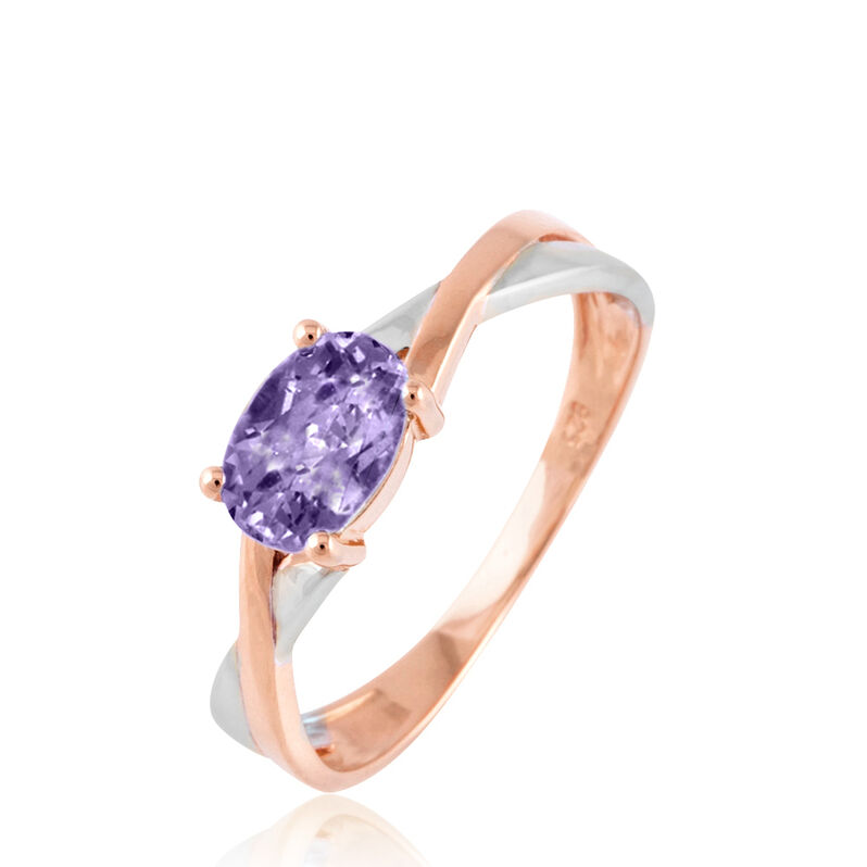 Bague Emeline Or Bicolore Amethyste - Spannringe Damen | OROVIVO
