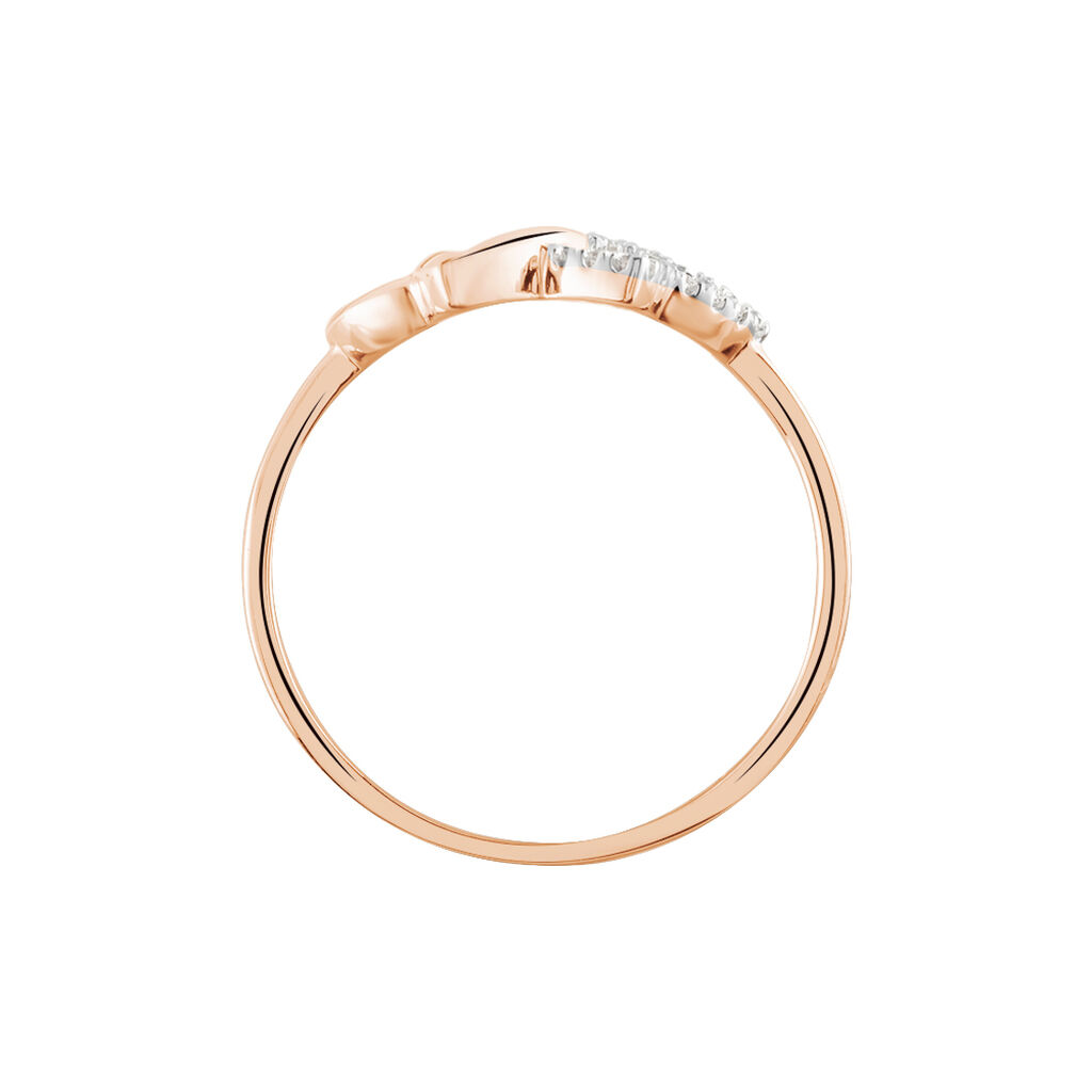 MARLIES Damen Ring Rosegold 375 (9 Karat) Zirkonia Wei&szlig; 0,16 ct Blume