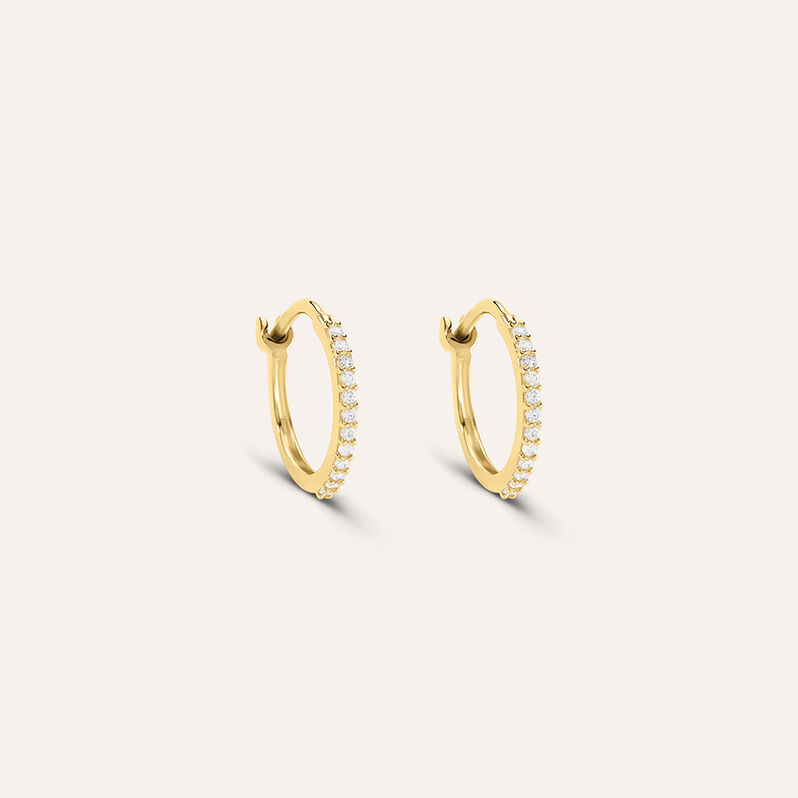 Orecchini A Cerchio Toujours Oro Giallo Cubic Zirconia - Spannringe Damen | OROVIVO