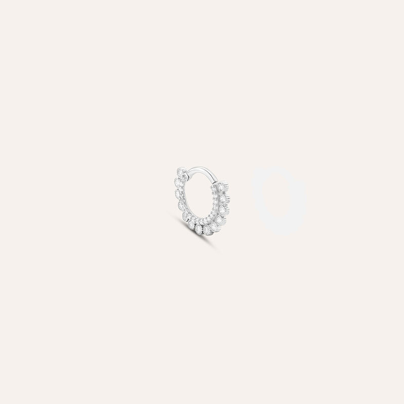Piercing Orecchio Daith Bon Ton Oro Bianco Cubic Zirconia - Spannringe Damen | OROVIVO