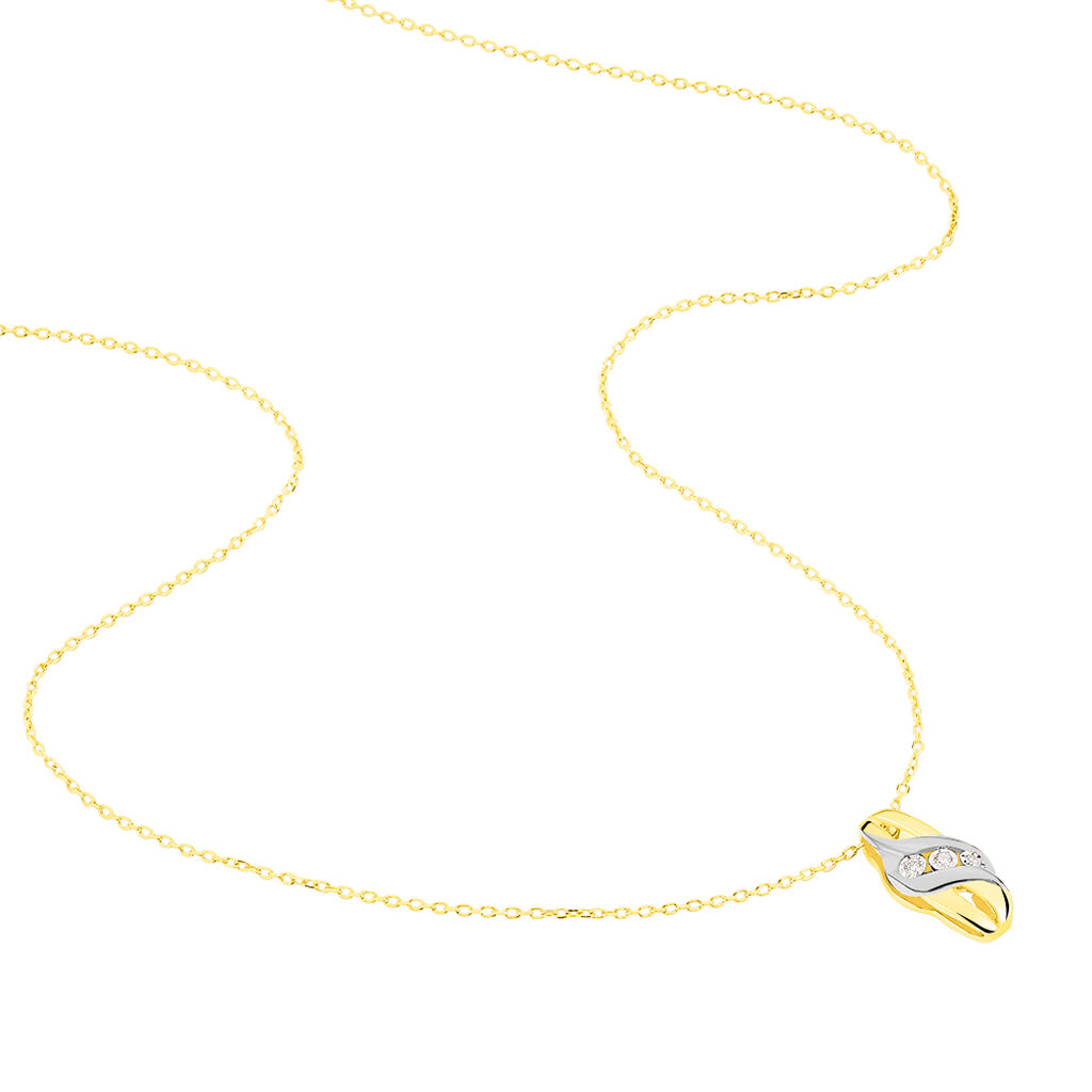 Damen Halskette Gold 375 Bicolor Diamanten 0,004ct -  Damen | OROVIVO