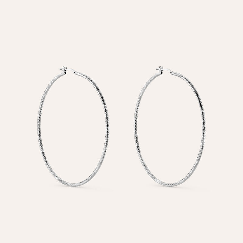 Orecchini A Cerchio Silver Collection Argento Rodiato - Spannringe Damen | OROVIVO