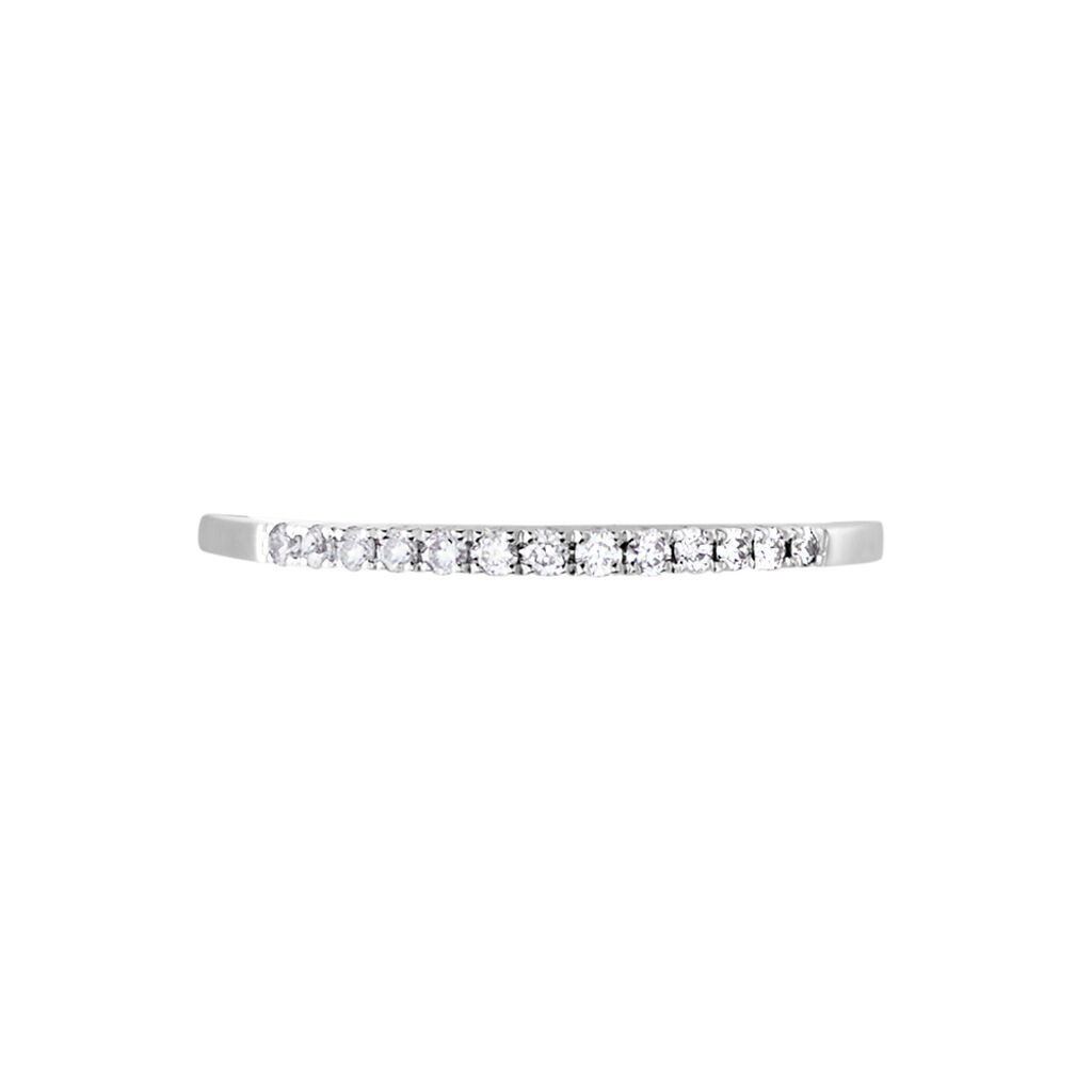 Damen Trauring Weißgold 375 Diamant 0,13ct Memo Luisa 1,50mm  - Eheringe mit Stein Damen | OROVIVO