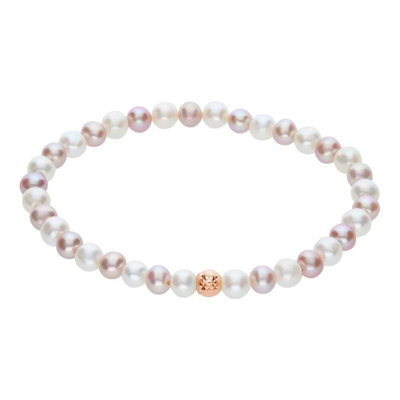 Bracciale Mon Petit Oro Rosa Perla D'Acqua Dolce - Spannringe Kinder | OROVIVO