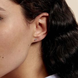 Damen Ohrstecker Weißgold 375 Blauer Zirkonia 3mm - Ohrstecker Damen | OROVIVO