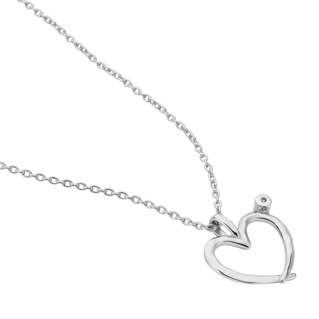 SVEJA Damen Collier Silber 925 Diamant Wei&szlig; 0,01 ct Herz