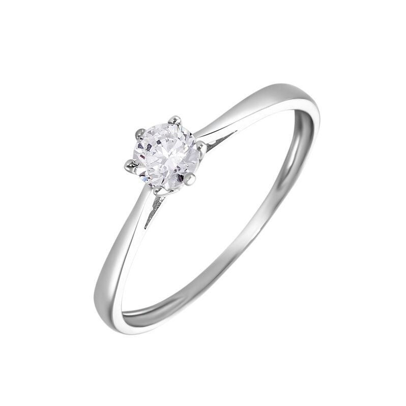 KRAPPE 6 Damen Ring Wei&szlig;gold 375 (9 Karat) Zirkonia Wei&szlig; 0,48 ct - Verlobungsringe Damen | OROVIVO