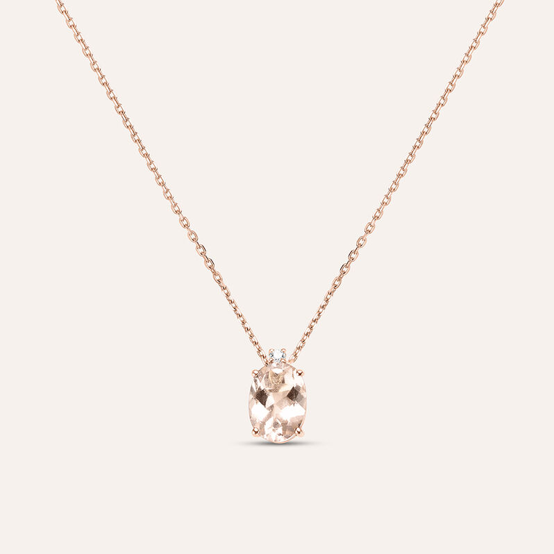 Collana Punto Luce Jasmine Oro Rosa Morganite Diamante - Spannringe Damen | OROVIVO