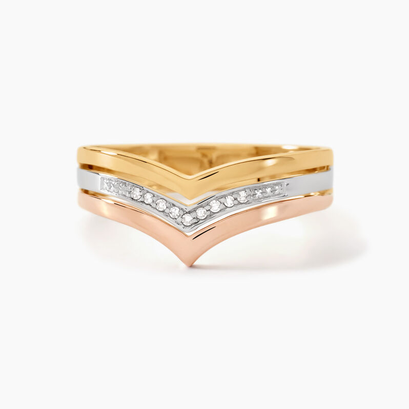 Bague Alix Or Tricolore Diamant - Spannringe Damen | OROVIVO
