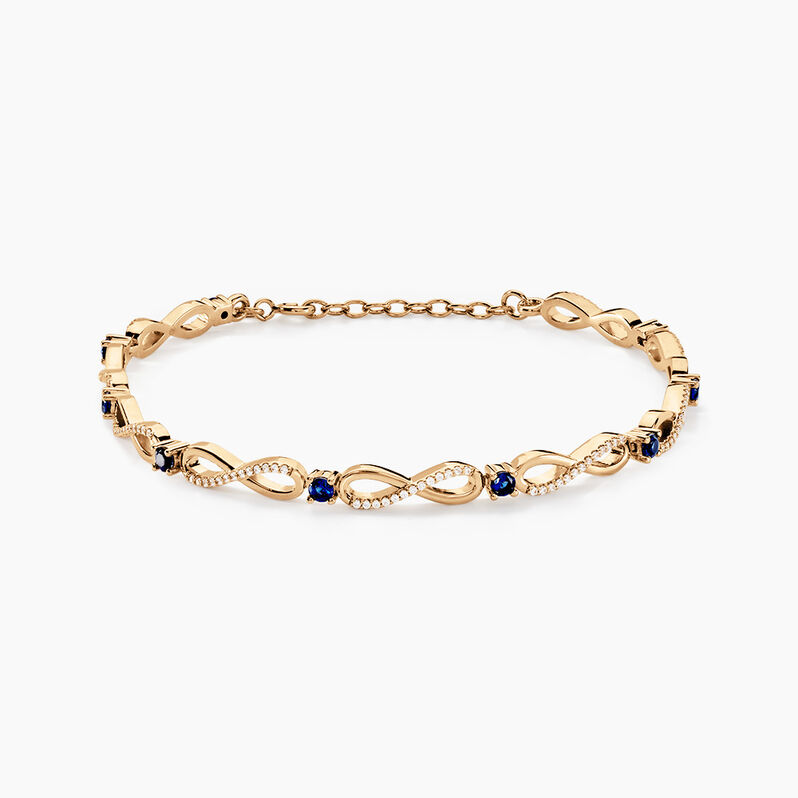 Bracelet Plaqué Or Kelian Oxydes De Zirconium Et Pierres Bleues - Spannringe Damen | OROVIVO