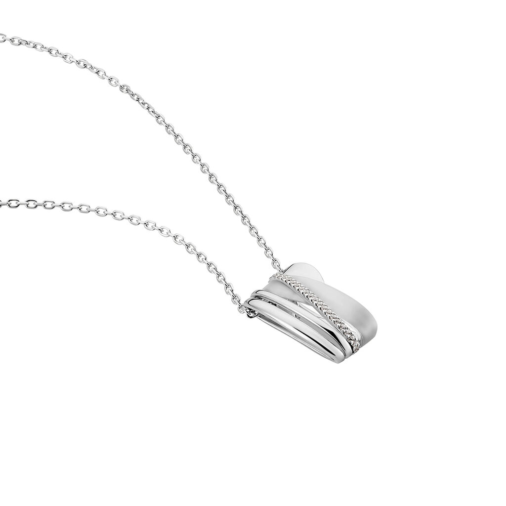 IRA Damen Collier Silber Silber 925 Zirkonia Wei&szlig;
