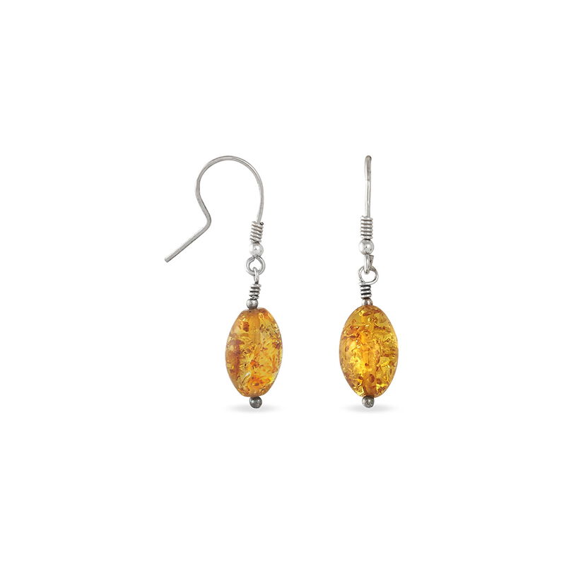 Boucles D'oreilles Argent Blanc Ilena Ambre - Spannringe Damen | OROVIVO