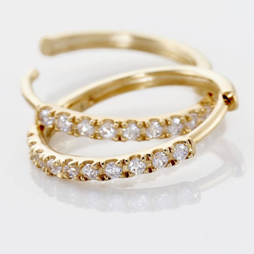 ALAINA Damen Creolen Gold 375 (9 Karat) Zirkonia Wei&szlig; 0,34 ct