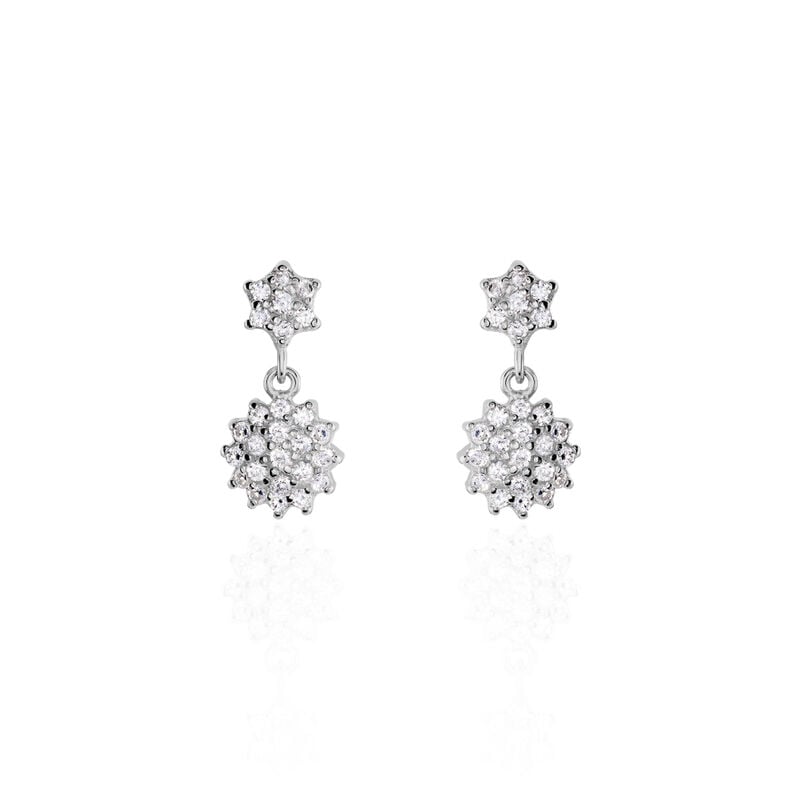 PARISA Damen Ohrstecker Silber 925 Zirkonia Wei&szlig; 0,2 ct Blume - Ohrstecker Damen | OROVIVO