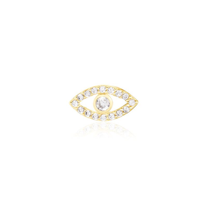 Boucles D'oreille Puce Oya Or Jaune Oxyde De Zirconium - Spannringe Familie | OROVIVO