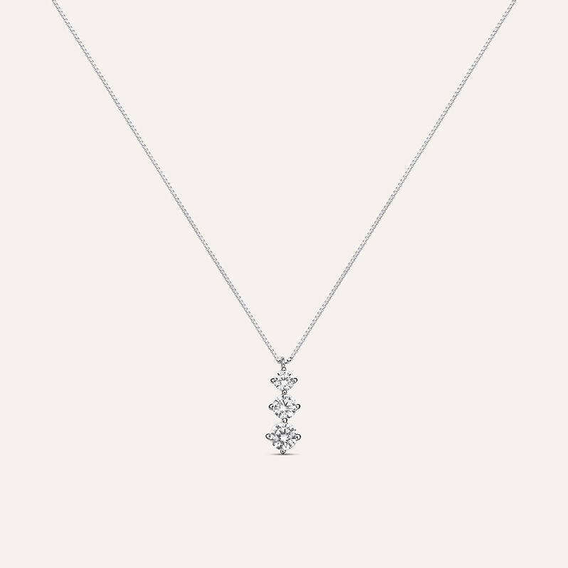 Collana Trilogy Claire Oro Bianco Cubic Zirconia - Spannringe Damen | OROVIVO