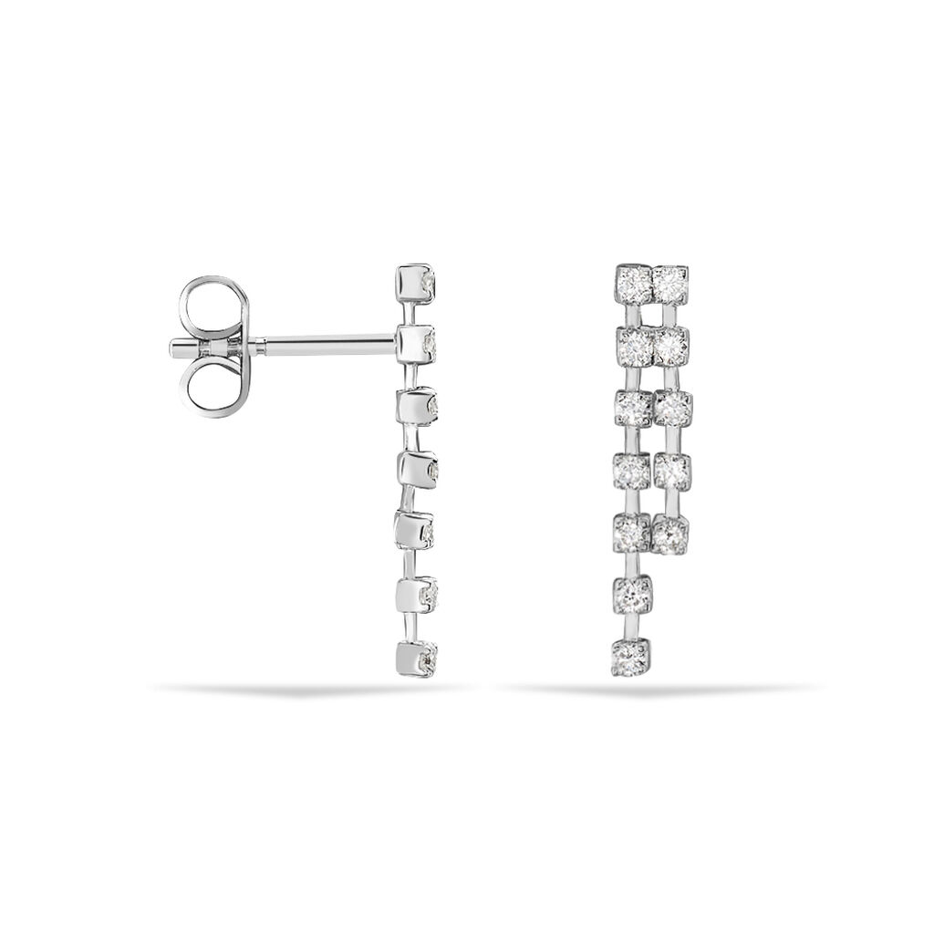 Damen Ohrringe Lang Weißgold 750 Diamant 0,41ct Leah  - Ohrringe mit Stein Damen | OROVIVO