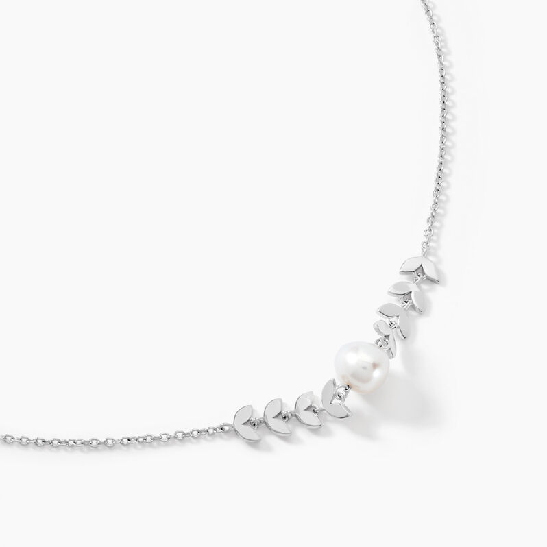 Collier Giacobbe Argent Weiss Perle De Culture - Spannringe Damen | OROVIVO