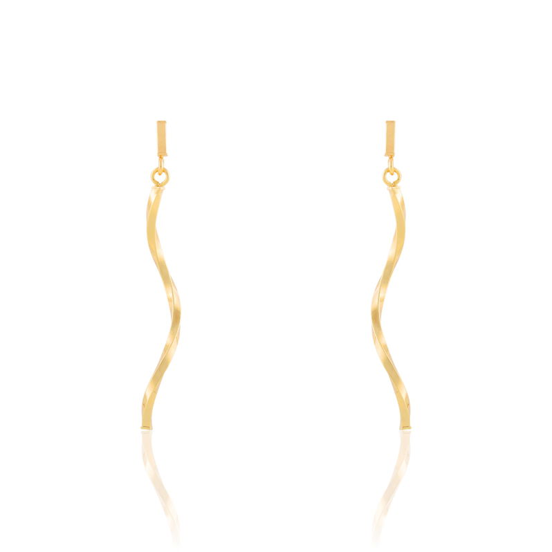 Boucles D'oreilles Pendantes Vague Or Or Jaune - Spannringe Damen | OROVIVO